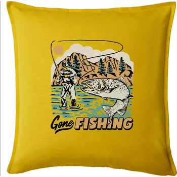 Polštář Gone Fishing - Polštář 50x50 - 50x50 - Pouze potah ( Žlutá )