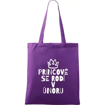 Princové se rodí v únoru - Taška bavlněná - 42 x 38 cm ( Fialová )
