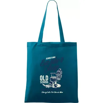 Downtown Barbershop - Taška bavlněná - 42 x 38 cm ( Petrolejová )
