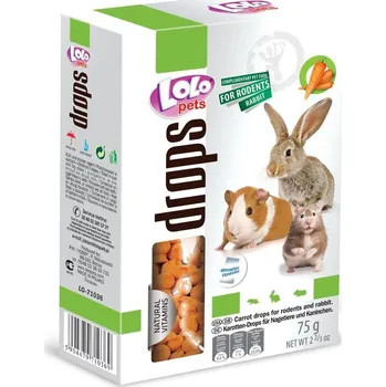 Krmivo pro hlodavce LOLO dropsy mrkvové pro hlodavce 75 g