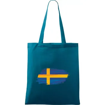 Švédská vlajka kreslená - Taška bavlněná - 42 x 38 cm ( Petrolejová )
