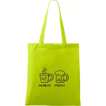 Monday - Friday - Coffee Beer - Taška bavlněná - 42 x 38 cm ( Limetková )