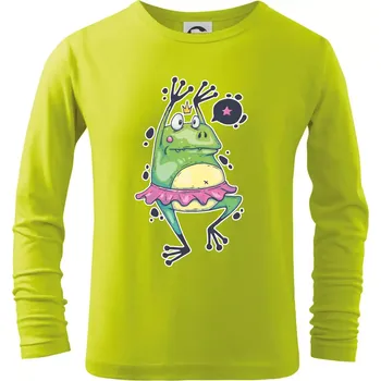 Dětská móda Žabka baletka - Triko dětské Long Sleeve - 146 cm/10 let ( Limetková )