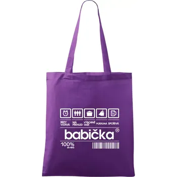 Čárový kód babička - Taška bavlněná - 42 x 38 cm ( Fialová )
