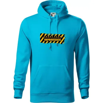 Pánská mikina Žádný plán - improvizace - Mikina pánská Cape s kapucí - 5XL ( Světlý tyrkys )