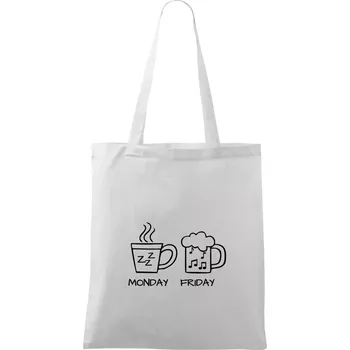 Monday - Friday - Coffee Beer - Taška bavlněná - 42 x 38 cm ( Bílá )
