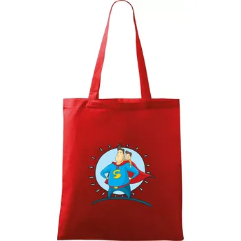Nákupní taška Táta superman - kluk - Taška bavlněná - 42 x 38 cm ( Červená )