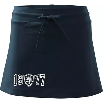 Dámské oblečení Narozeninový motiv - znak - 1977 - Sportovní sukně - two in one - S ( Námořní modrá (velmi tmavá - téměř černá) )