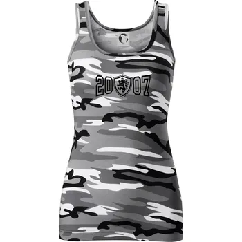 Dámské tričko Narozeninový motiv - znak - 2007 - Dámské Maskáčové tílko - M ( Šedý maskáč )