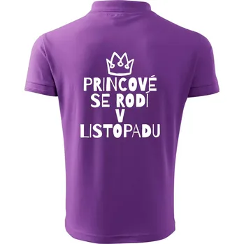 Pánská košile Princové se rodí v listopadu - Polokošile pánská Pique Polo 203 - 4XL ( Fialová )