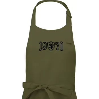 Kuchyňská zástěra Narozeninový motiv - znak - 1970 - Dámská zástěra na vaření - Univerzální velikost ( Khaki )