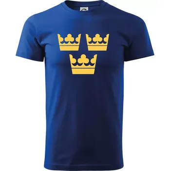 Pánské tričko Švédské koruny 3x velké žluté - Triko extra velké (5-8XL) - 8XL ( Královská modrá )