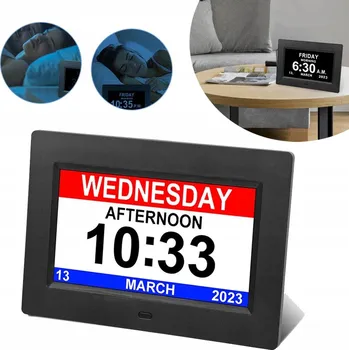 Hodiny VELKÝ DIGITÁLNÍ HODINY S KALENDÁŘEM PRO SENIORY S PŘIPOMÍNÁNÍM LÉKŮ