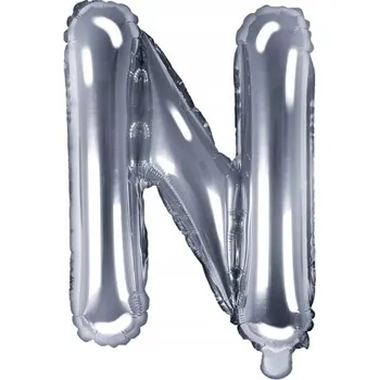 Balónek FÓLIOVÝ BALÓNEK STŘÍBRNÝ PÍSMENO N 35 CM (14'')