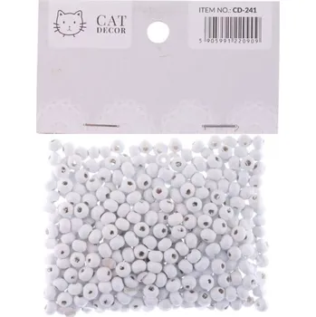 Dětské navlékací korálky Korálky 4mm bílé, dřevěné