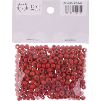 Dětské navlékací korálky Korálky 6mm, 330ks dřevěné, RED