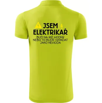 Pánská košile Jsem elektrikář - nehoda - Polokošile Victory sportovní (dresovina) - S ( Limetková )