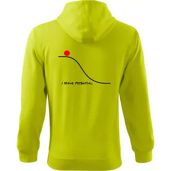 Pánská mikina I have potential - Mikina s kapucí na zip trendy zipper - XL ( Limetková )