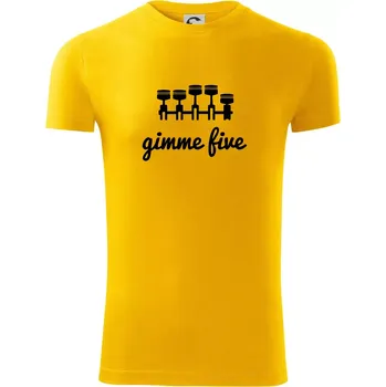 Pánské tričko Gimme five - dej mě pět - pětiválec - Viper FIT - Pánské zůžené tričko - M ( Žlutá )