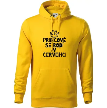 Pánská mikina Princové se rodí v červenci - Mikina pánská Cape s kapucí - 4XL ( Žlutá )