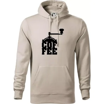 Pánská mikina Coffee mlýnek - Mikina pánská Cape s kapucí - 5XL ( Ledově šedá )