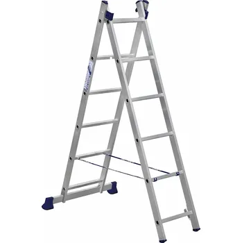 Žebřík ALUMET H2 5206 - hliníkový dvoudílný žebřík 2 x 6 příček