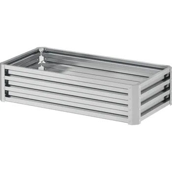 Vyvýšený záhon Outsunny Vyvýšený záhonový truhlík Outsunny, odolný proti povětrnostním vlivům, otevřená základna, pozinkovaná ocel, 120 cm x 60 cm x 30,5 cm, stříbrný