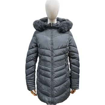 Dámský kabát Zimní bunda s kapucí MELIE LDN604 barva: šedá, velikost: 38