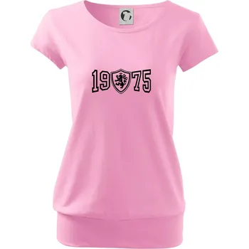 Dámské tričko Narozeninový motiv - znak - 1975 - Volné triko city - S ( Růžová )