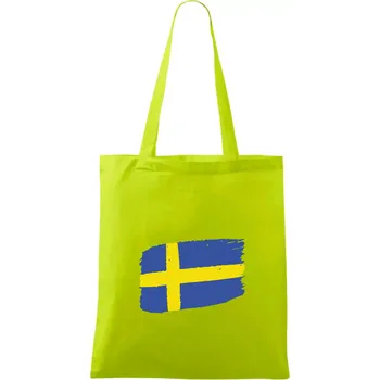 Švédsko vlajka štětkou - Taška bavlněná - 42 x 38 cm ( Limetková )