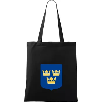 Nákupní taška Švédský znak tři korunky velký - Taška bavlněná - 42 x 38 cm ( Černá )