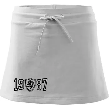 Dámská sukně Narozeninový motiv - znak - 1987 - Sportovní sukně - two in one - XL ( Bílá )
