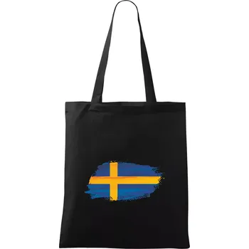 Švédská vlajka kreslená - Taška bavlněná - 42 x 38 cm ( Černá )