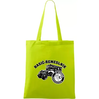 Hasič řemeslník - Taška bavlněná - 42 x 38 cm ( Limetková )