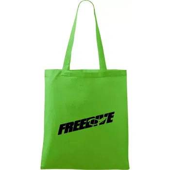 Nákupní taška Freedive - nápis s potápěčem - Taška bavlněná - 42 x 38 cm ( Apple Green )