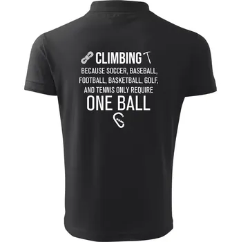 Pánská košile Climbing beacause one ball - Polokošile pánská Pique Polo 203 - 5XL ( Dřevěné uhlí )