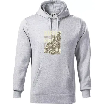 Pánská mikina Barber Brotherhood - Mikina pánská Cape s kapucí - L ( Světlešedý Melír )