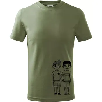 Gay pár - Tričko dětské bavlněné - 104-110cm / 3-4 roky ( Khaki )