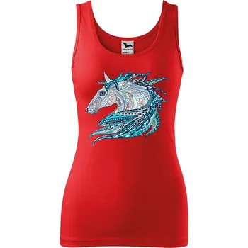 Dámské tílko s potiskem Hlava koně Velikost: XL, Barva: Červená