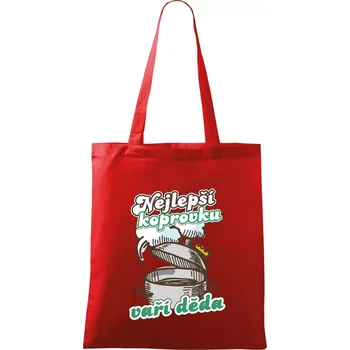 Nákupní taška Nejlepší koprovku vaří děda - Taška bavlněná - 42 x 38 cm ( Červená )