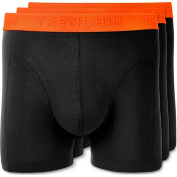 Boxerky L - FlexFeel | Balení 3 ks černých bavlněných boxerek s neonově oranžovým pasem - Trendhim
