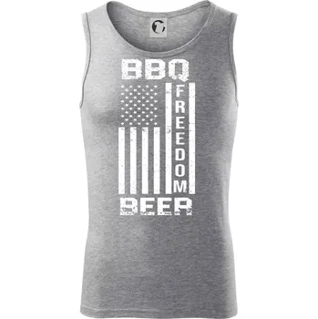 USA BBQ Freedom beer - Tílko pánské Core - XL ( Tmavě šedý melír )