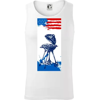 USA BBQ draw grill - Tílko pánské Core - XL ( Bílá )