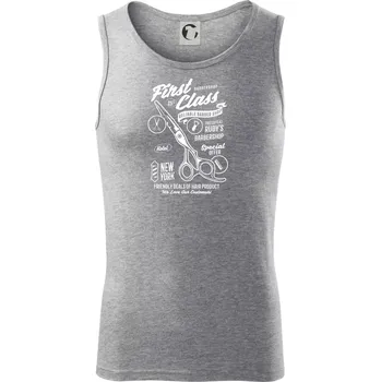 Pánská móda First Class Barber - Tílko pánské Core - M ( Tmavě šedý melír )