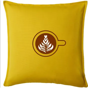 Polštář Coffee art - Polštář 50x50 - 50x50 - Pouze potah ( Žlutá )