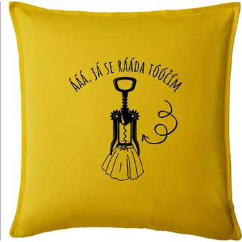 Polštář Já se ráda točím - vývrtka - Polštář 50x50 - 50x50 - Pouze potah ( Žlutá )