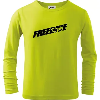 Freedive - nápis s potápěčem - Triko dětské Long Sleeve - 122 cm/6 let ( Limetková )