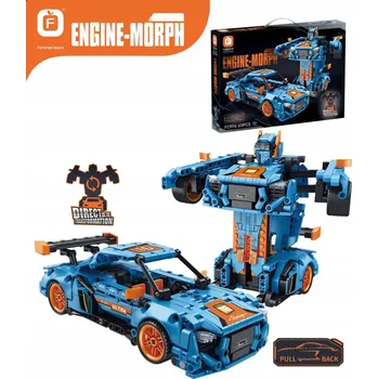 ostatní stavebnice FORANGE Stavebnice 2v1 Auto Robot ENGINE-MORPH 611el Den dětí Dárek
