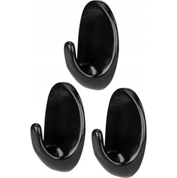 Věšák NIKO ČERNÝ SAMOLEPICÍ HÁČEK NA ZAVĚŠENÍ 3 ks