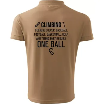 Pánská košile Climbing beacause one ball - Polokošile pánská Pique Polo 203 - 3XL ( Písková )